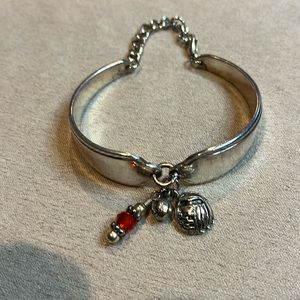 Adorable, vintage, flatware baseball/softball charm bracelet